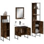 Set de muebles de baño 4 piezas madera contrachapada roble humo de , Muebles de baño - Ref: Foro24-3214356, Precio: 212,33 €,...