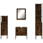 Set de muebles de baño 4 piezas madera contrachapada roble humo de , Muebles de baño - Ref: Foro24-3214356, Precio: 212,33 €,...