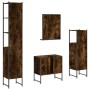 Set de muebles de baño 4 piezas madera contrachapada roble humo de , Muebles de baño - Ref: Foro24-3214356, Precio: 212,33 €,...