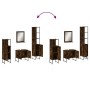Set de muebles de baño 4 piezas madera contrachapada roble humo de , Muebles de baño - Ref: Foro24-3214356, Precio: 212,33 €,...