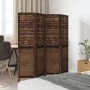Biombo separador de 4 paneles madera paulownia marrón oscuro de , Divisores de ambientes - Ref: Foro24-358705, Precio: 105,91...