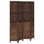 Biombo separador de 4 paneles madera paulownia marrón oscuro de , Divisores de ambientes - Ref: Foro24-358707, Precio: 124,18...