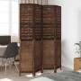 Biombo separador de 4 paneles madera paulownia marrón oscuro de , Divisores de ambientes - Ref: Foro24-358707, Precio: 124,18...