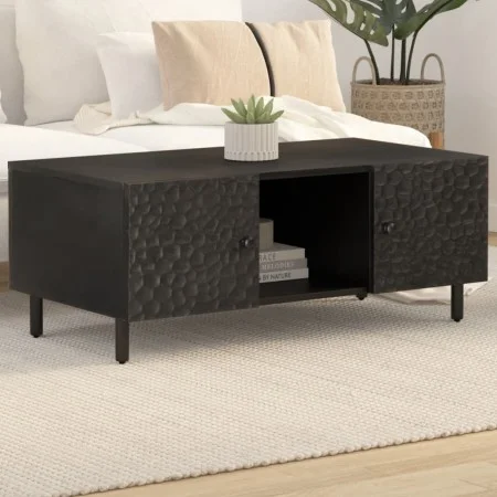 Massiver Couchtisch aus schwarzem Mangoholz, 100 x 54 x 40 cm von , Couchtisch - Ref: Foro24-356831, Preis: 95,25 €, Rabatt: %