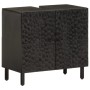 Armario de lavabo de baño madera maciza mango negro 62x33x58 cm de , Tocadores de baño - Ref: Foro24-356838, Precio: 107,29 €...