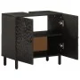 Armario de lavabo de baño madera maciza mango negro 62x33x58 cm de , Tocadores de baño - Ref: Foro24-356838, Precio: 96,53 €,...