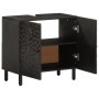 Armario de lavabo de baño madera maciza mango negro 62x33x58 cm de , Tocadores de baño - Ref: Foro24-356838, Precio: 107,29 €...
