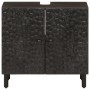 Armario de lavabo de baño madera maciza mango negro 62x33x58 cm de , Tocadores de baño - Ref: Foro24-356838, Precio: 107,29 €...
