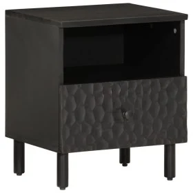 Mesita de noche de madera maciza de mango negra 40x33x46 cm de , Mesitas de noche - Ref: Foro24-356825, Precio: 41,24 €, Desc...