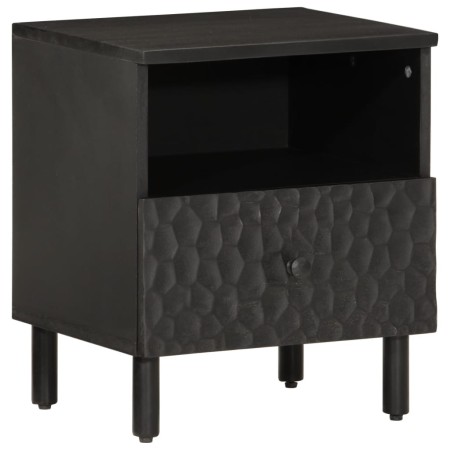Mesita de noche de madera maciza de mango negra 40x33x46 cm de , Mesitas de noche - Ref: Foro24-356825, Precio: 41,62 €, Desc...