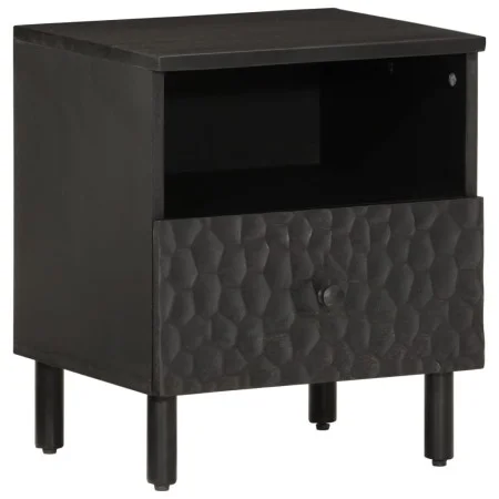 Mesita de noche de madera maciza de mango negra 40x33x46 cm de , Mesitas de noche - Ref: Foro24-356825, Precio: 41,24 €, Desc...