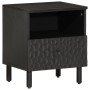 Mesita de noche de madera maciza de mango negra 40x33x46 cm de , Mesitas de noche - Ref: Foro24-356825, Precio: 41,62 €, Desc...