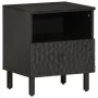 Mesita de noche de madera maciza de mango negra 40x33x46 cm de , Mesitas de noche - Ref: Foro24-356825, Precio: 41,24 €, Desc...