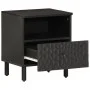 Mesita de noche de madera maciza de mango negra 40x33x46 cm de , Mesitas de noche - Ref: Foro24-356825, Precio: 41,24 €, Desc...