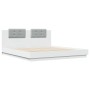 Estructura cama con cabecero madera ingeniería blanco 160x200cm de , Camas y somieres - Ref: Foro24-3209905, Precio: 212,80 €...