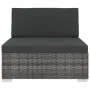 Asiento seccional central con cojines 1ud ratán sintético gris de vidaXL, Sofás modulares de exterior - Ref: Foro24-46795, Pr...