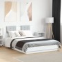 Estructura cama con cabecero madera ingeniería blanco 120x200cm de , Camas y somieres - Ref: Foro24-3209926, Precio: 165,72 €...