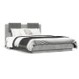 Cama con cabecero madera de ingeniería gris hormigón 120x190 cm de , Camas y somieres - Ref: Foro24-3209964, Precio: 171,61 €...