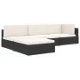 Reposapiés seccional con cojín 1 ud ratán sintético negro de vidaXL, Sofás modulares de exterior - Ref: Foro24-46804, Precio:...