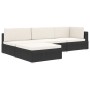 Reposapiés seccional con cojín 1 ud ratán sintético negro de vidaXL, Sofás modulares de exterior - Ref: Foro24-46804, Precio:...