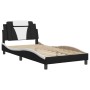 Estructura cama con LED cuero sintético negro blanco 100x200 cm de , Camas y somieres - Ref: Foro24-3214006, Precio: 133,44 €...