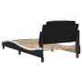 Estructura cama con LED cuero sintético negro blanco 100x200 cm de , Camas y somieres - Ref: Foro24-3214006, Precio: 133,44 €...