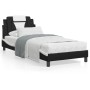 Estructura cama con LED cuero sintético negro blanco 80x200 cm de , Camas y somieres - Ref: Foro24-3213985, Precio: 136,85 €,...