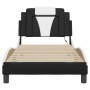 Estructura cama con LED cuero sintético negro blanco 80x200 cm de , Camas y somieres - Ref: Foro24-3213985, Precio: 136,85 €,...