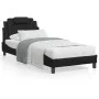 Estructura cama con luces LED cuero sintético negro 90x190 cm de , Camas y somieres - Ref: Foro24-3213987, Precio: 148,68 €, ...