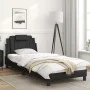 Estructura cama con luces LED cuero sintético negro 90x190 cm de , Camas y somieres - Ref: Foro24-3213987, Precio: 148,68 €, ...
