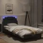 Estructura cama con luces LED cuero sintético negro 90x190 cm de , Camas y somieres - Ref: Foro24-3213987, Precio: 148,68 €, ...