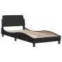 Estructura cama con luces LED cuero sintético negro 90x190 cm de , Camas y somieres - Ref: Foro24-3213987, Precio: 148,68 €, ...