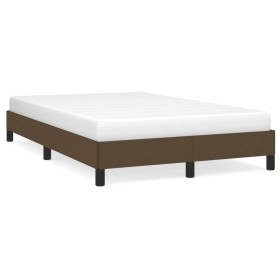 Estructura de cama tela marrón oscuro 120x190 cm de , Camas y somieres - Ref: Foro24-379485, Precio: 103,20 €, Descuento: %
