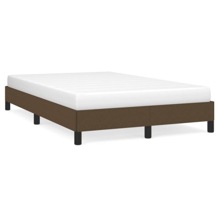 Estructura de cama tela marrón oscuro 120x190 cm de , Camas y somieres - Ref: Foro24-379485, Precio: 103,20 €, Descuento: %