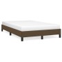 Estructura de cama tela marrón oscuro 120x190 cm de , Camas y somieres - Ref: Foro24-379485, Precio: 103,20 €, Descuento: %