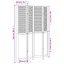 Biombo separador de 4 paneles madera maciza Paulownia blanco de , Divisores de ambientes - Ref: Foro24-358724, Precio: 135,36...