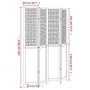 Biombo separador de 4 paneles madera maciza Paulownia blanco de , Divisores de ambientes - Ref: Foro24-358724, Precio: 132,82...