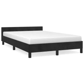 Estructura de cama con cabecero terciopelo negro 120x190 cm de , Camas y somieres - Ref: Foro24-379549, Precio: 112,03 €, Des...