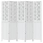 Biombo separador de 5 paneles madera maciza Paulownia blanco de , Divisores de ambientes - Ref: Foro24-358726, Precio: 149,75...