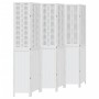 Biombo separador de 6 paneles madera maciza Paulownia blanco de , Divisores de ambientes - Ref: Foro24-358732, Precio: 200,33...