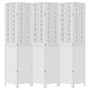 Biombo separador de 6 paneles madera maciza Paulownia blanco de , Divisores de ambientes - Ref: Foro24-358732, Precio: 200,33...