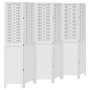 Biombo separador de 6 paneles madera maciza Paulownia blanco de , Divisores de ambientes - Ref: Foro24-358730, Precio: 155,39...