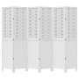 Biombo separador de 6 paneles madera maciza Paulownia blanco de , Divisores de ambientes - Ref: Foro24-358730, Precio: 155,39...