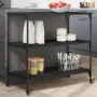 Carrito de cocina madera de ingeniería negro 102x50x95 cm de , Carros de cocina y comedor - Ref: Foro24-842321, Precio: 85,89...