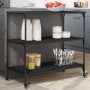 Carrito de cocina madera de ingeniería negro 102x50x95 cm de , Carros de cocina y comedor - Ref: Foro24-842321, Precio: 86,95...