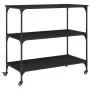 Carrito de cocina madera de ingeniería negro 102x50x95 cm de , Carros de cocina y comedor - Ref: Foro24-842321, Precio: 85,89...