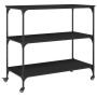 Carrito de cocina madera de ingeniería negro 102x50x95 cm de , Carros de cocina y comedor - Ref: Foro24-842321, Precio: 86,95...