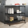 Carrito de cocina madera de ingeniería negro 102x50x95 cm de , Carros de cocina y comedor - Ref: Foro24-842321, Precio: 86,95...