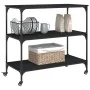Carrito de cocina madera de ingeniería negro 102x50x95 cm de , Carros de cocina y comedor - Ref: Foro24-842321, Precio: 85,89...