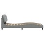 Estructura de cama con luces LED tela gris claro 80x200 cm de , Camas y somieres - Ref: Foro24-3213662, Precio: 149,14 €, Des...